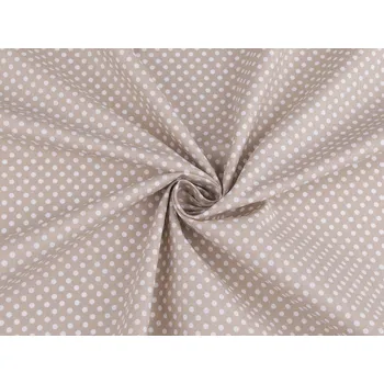 Bavlněná látka / plátno puntíky, barva 3 (344) béžová