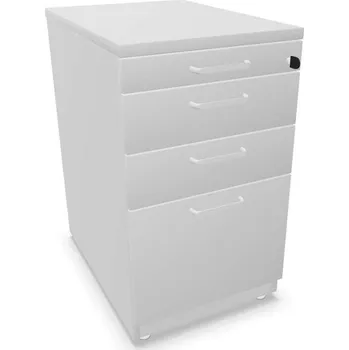 Zásuvkový kontejner Kontejner přístavný, 3 zásuvky+kartotéka, barva světle šedá, v x š x h: 740 x 430 x 600 mm