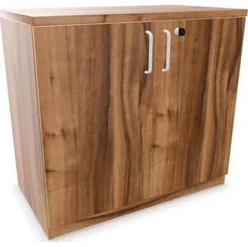 Policová skříň Kancelářská skříň - dveře dvoukřídlé, v x š x h: 740 x 800 x 445 mm, barva ořech