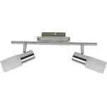 Rabalux 6097 Logan - Nástěnné nebo stropní bodové svítidlo 2 x E14 (Klasická dvoubodovka v chromu s mléčným sklem)