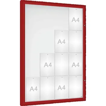 Vitrína venkovní 'Klasik', 1350 x 1000 mm, barva bordó RAL3004