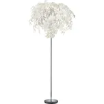 Trio Leuchten R40463001 LEAVY - Moderní stojací lampa s lístečky, výška 180cm, 3 x E14 (Moderní lampa s bílými plastovými lístečky)