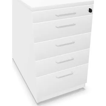 Zásuvkový kontejner Kontejner přístavný, 5 zásuvek, barva bílá, v x š x h: 740 x 430 x 800 mm