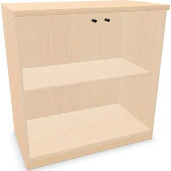 Policová skříň Kancelářská skříň - dveře dvoukřídlé prosklené, v x š x h: 825 x 800 x 445 mm, barva javor