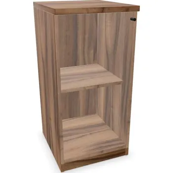 Policová skříň Kancelářská skříň - dveře jednokřídlé prosklené, v x š x h: 825 x 400 x 445 mm, barva ořech