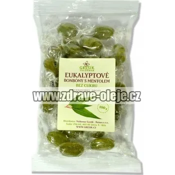 Bonbon Eukalyptové bonbóny s mentolem se sladidlem 100g