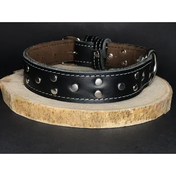 Obojek pro psa Palkar zdobený obojek z kůže hlazenice pro psy 55 cm x 30 mm černý (Palkar zdobený obojek z kůže hlazenice pro psy 55 cm x 30 mm černý)
