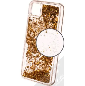 Pouzdro na mobilní telefon 1Mcz Liquid Diamond Sparkle ochranný kryt s přesýpacím efektem třpytek pro Huawei Y5p, Honor 9S zlatá (gold)