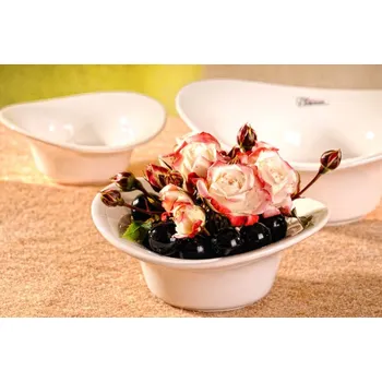 Váza Paramit Laura aranžovací miska bílá 15 cm