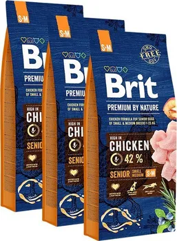 Krmivo pro psa Brit Premium by Nature Senior S + M kuřecí