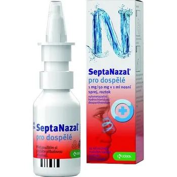 Lék na kašel, rýmu a nachlazení Septanazal Nosní sprej 1 mg/50 mg pro dospělé 10 ml