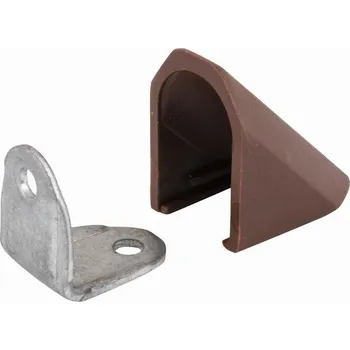 Nábytkové kování Walteco Spojovací úhelník s krytkou, hnědý Množství: 2 ks