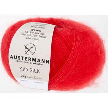 Příze Austermann Kid Silk 31 Červená (Kid Silk 31 MOHN)