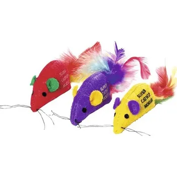 Hračka pro kočku Hračka pro kočky Karlie supermyš se šantou 6 cm 3 ks