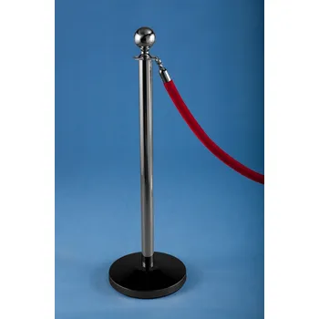 Plotový sloupek EXPOINT Nerez sloupek s koulí a černou základnou