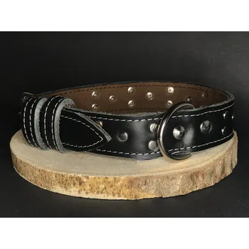 Obojek pro psa Palkar zdobený obojek z kůže hlazenice pro psy 65 cm x 30 mm černý (Palkar zdobený obojek z kůže hlazenice pro psy 65 cm x 30 mm černý)