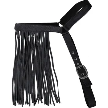 Koňská maska proti hmyzu QHP Třásně proti mouchám EXTRA QHP, nastavitelné, černé FULL