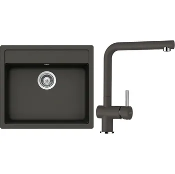 Granitový dřez Set Schock S21-3 (dřez Nemo N-100 Asphalt + baterie Epos Asphalt)