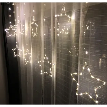 Vánoční světelná dekorace LED světelná záclona hvězda - 196 LED/8 m venkovní multicolor