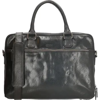 Pánská aktovka Old West Pánská kožená aktovka na notebook 15,6" černá 17497-001