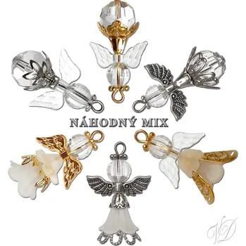 Vánoční ozdoba Veronika Designs Andělíček pro štěstí MIX 10 ks