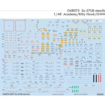 Plastikový model Eduard 1/48 Su-27UB stencils (ACADEMY/KITTY HAWK/GWH)
