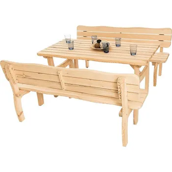 Zahradní sestava DEOKORK Masivní zahradní sestava z borovice VIKING 1+2 (40 mm) - různé délky 200 cm