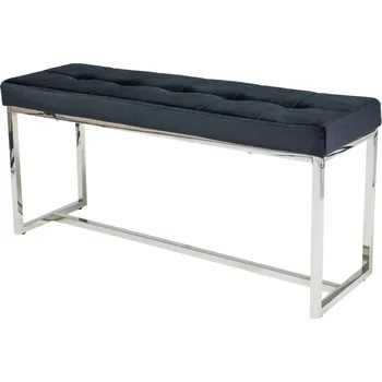 Taburet Černá lavice s chromovanou konstrukcí FESTINA