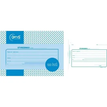 Tiskopis OPTYS - Český výrobce TISKÁRNA Stvrzenka, A6, 100 listů , OPTYS 1038