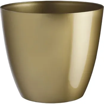 Dekorativní květináč Ella 13 cm - lesklá rich gold PLASTKON