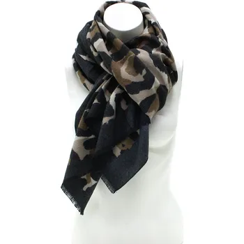 Šátek Černý dámský teplý šátek se zvířecím vzorem Bryn