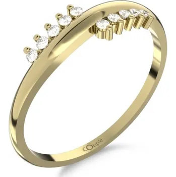 Prsten Couple, Originální prsten Sonya, žluté zlato se zirkony, vel. 51, prům. 16.2 mm, 585-66-1-0245.0Z00.0.51.001