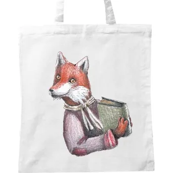 Pánská móda BIO plátěná taška s potiskem Sečtělý lišák