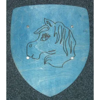 Dřevěná hračka Malý štít modrý (35cm) - kůň