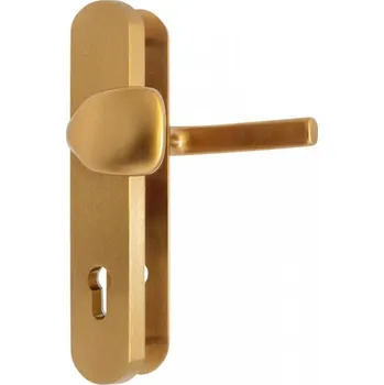 Dveřní kování OVAL bezpečnostní kování bez překrytu Provedení: klika - madlo, Povrch: F4 - bronzový elox, Rozteč: 92 mm