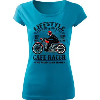 Dámské motorkářské tričko Lifestyle tyrkysové