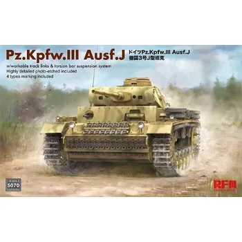 Plastikový model Ryefield model 1/35 Pz. Kpfw. III Ausf. J w/workable track links