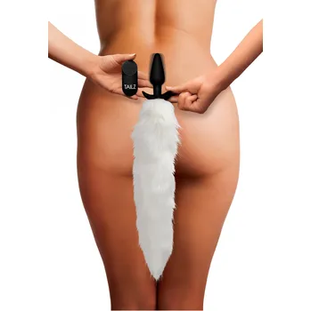 Anální kolík Tailz Vibrating Narrow Anal Plug With Tail Fox White