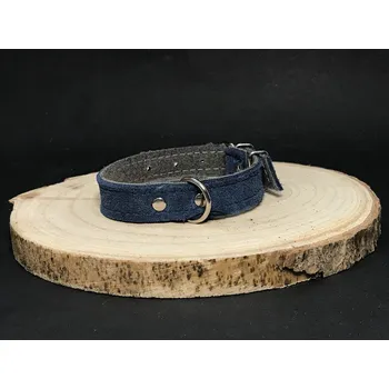 Obojek pro psa Palkar obojek z velurové kůže pro psy 30 cm x 16 mm modrá (Palkar obojek z velurové kůže pro psy 30 cm x 16 mm modrá)