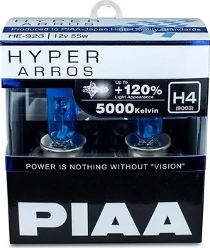Autožárovka PIAA Hyper Arros 5000 K H4 + 120 % 2 ks