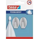 Háčky Tesa Pernament, samolepicí, velikost L, ovál, matný kov