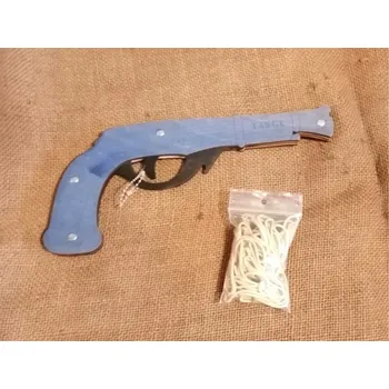 Dřevěná hračka Bambitka na gumičky - modrá