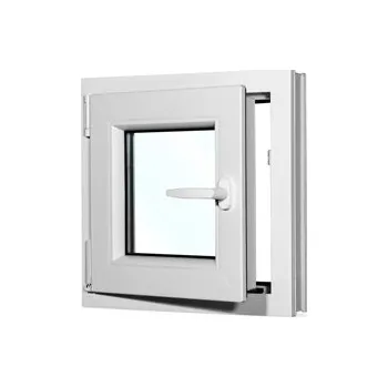 Okno Plastové okno 50x50 cm (500x500 mm) | Bílé | Otevíravé i sklopné | Levé | 6 komor | 80 mm