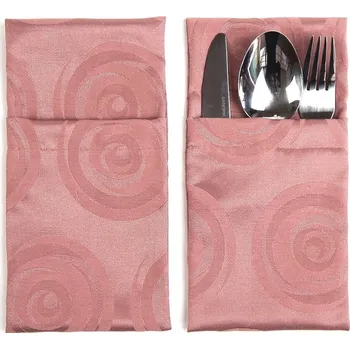 Příbor HEDVA ČESKÝ BROKÁT Kapsa na příbory Odaska set 2 ks VÍR růžová
