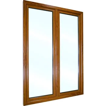 Vchodové dveře SkladOken.cz Plastové balkonové dveře 148x208 cm (1480x2080 mm) | Dvoukřídlé se štulpem| Bílé zevnitř | Zlatý dub zvenku | Prosklené - dvojsklo| Pro otvor 150x210 cm (1500x2100 mm) | Francouzské dveře | Terasové dveře | Dveře na terasu | Pravé | 6 komor |