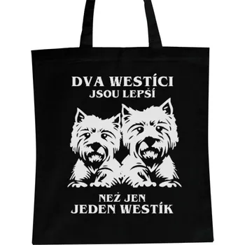 Nákupní taška Nákupní taška unisex s potiskem Dva westíci jsou lepší než jeden