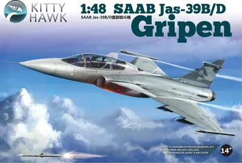 Plastikový model Kitty Hawk SAAB Jas-39B/D Gripen 1:48