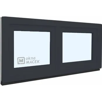 Okno Plastové okno - KNIPPING 70 AD, 1200x500 mm, S/S, antracit Sklo: čiré, Barva, imitace: antracit/bílá (jednostranně) + příslušenství a montážní materiál zdarma