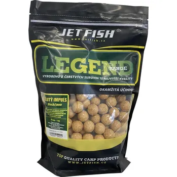 Boilies Jet Fish Boilie Legend Range Žlutý Impuls Ořech Javor-250 g 24 mm