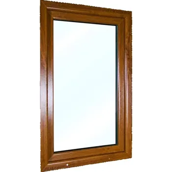 Okno SkladOken.cz Plastové okno 80x120 cm (800x1200 mm) | Bílé zevnitř | Zlatý dub zvenku | Otevíravé i sklopné | Pravé